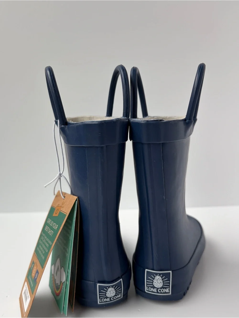 Lone Cone Toddler Unisex Rubber Rain Boots Matte Ribbon Blue Size 5